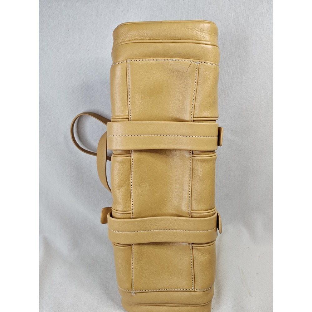 Cole Haan Alexa Natural Cream Leather Large E/W Roll Bag Cylinder Satchel NEW - Picture 8 of 16